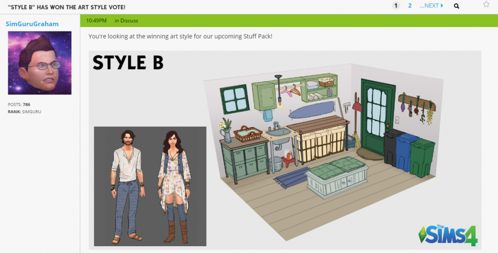 The Sims 4 - Il vincitore del sondaggio è lo stile B!