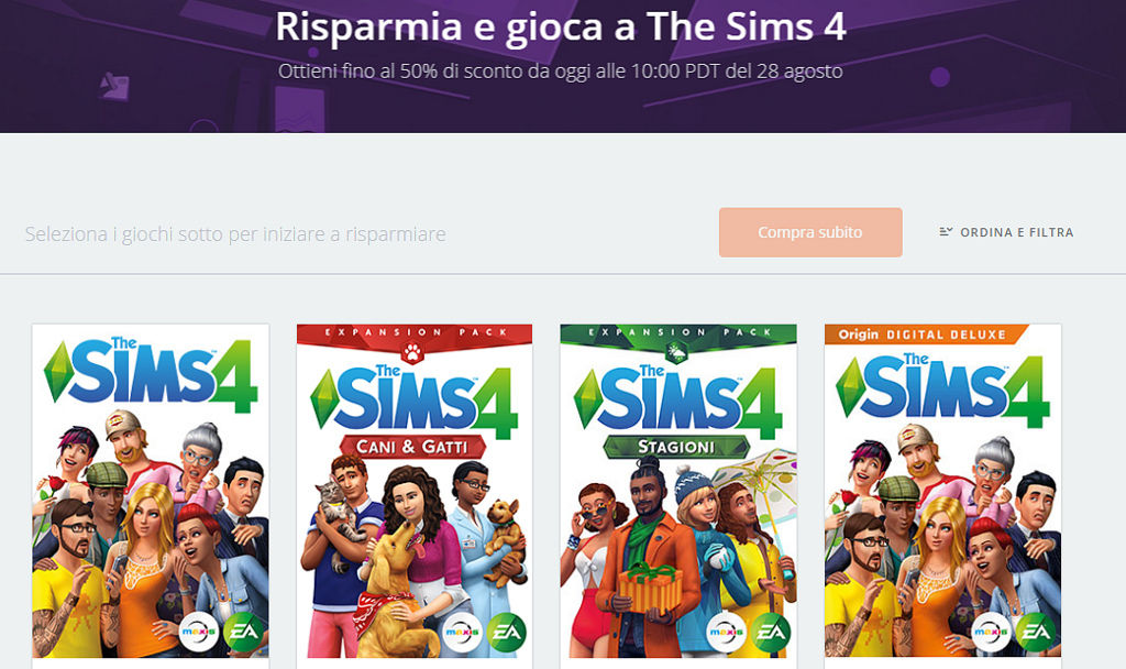 The Sims 4 - Tutte le espansioni scontate al 50%