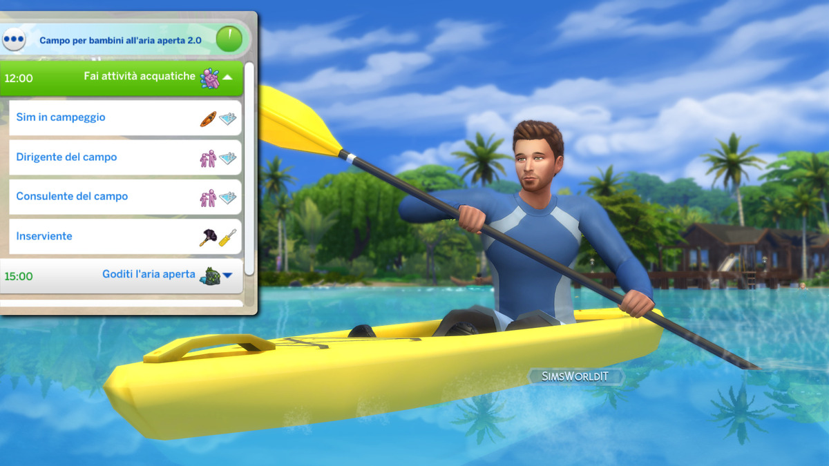 Guida alla gita in The Sims 4 All'Avventura: interfaccia